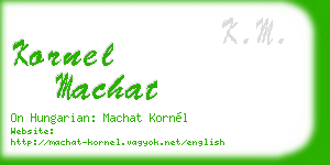 kornel machat business card