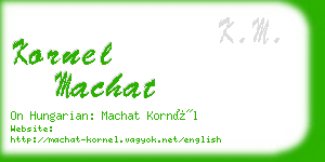 kornel machat business card